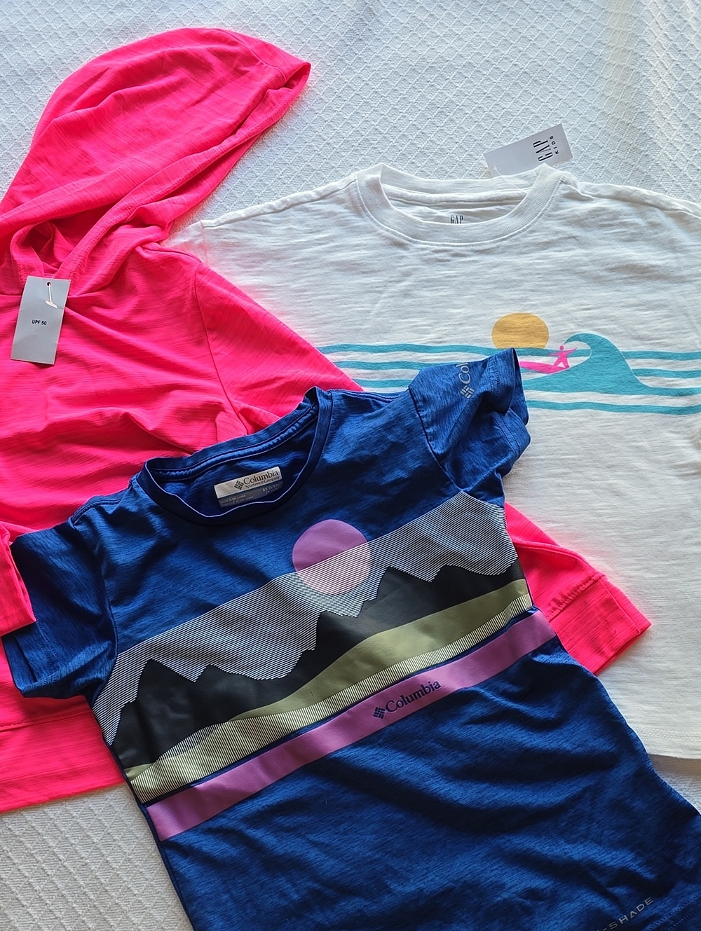 Bundle of 3 Girls Summer Tops Gap Lands’ End Columbia Size 4–6